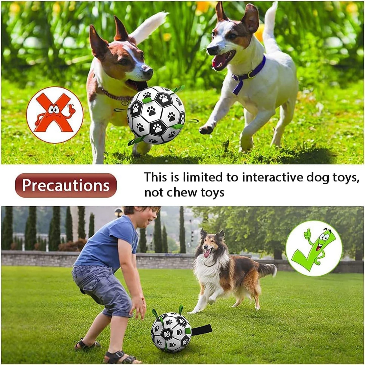 Interactive Dog Football Toy Soccer Ball Inflated Training Toy For Dogs Outdoor Border Collie Balls For Large Dogs Pet Supplies - NOMAN STORE LLC
