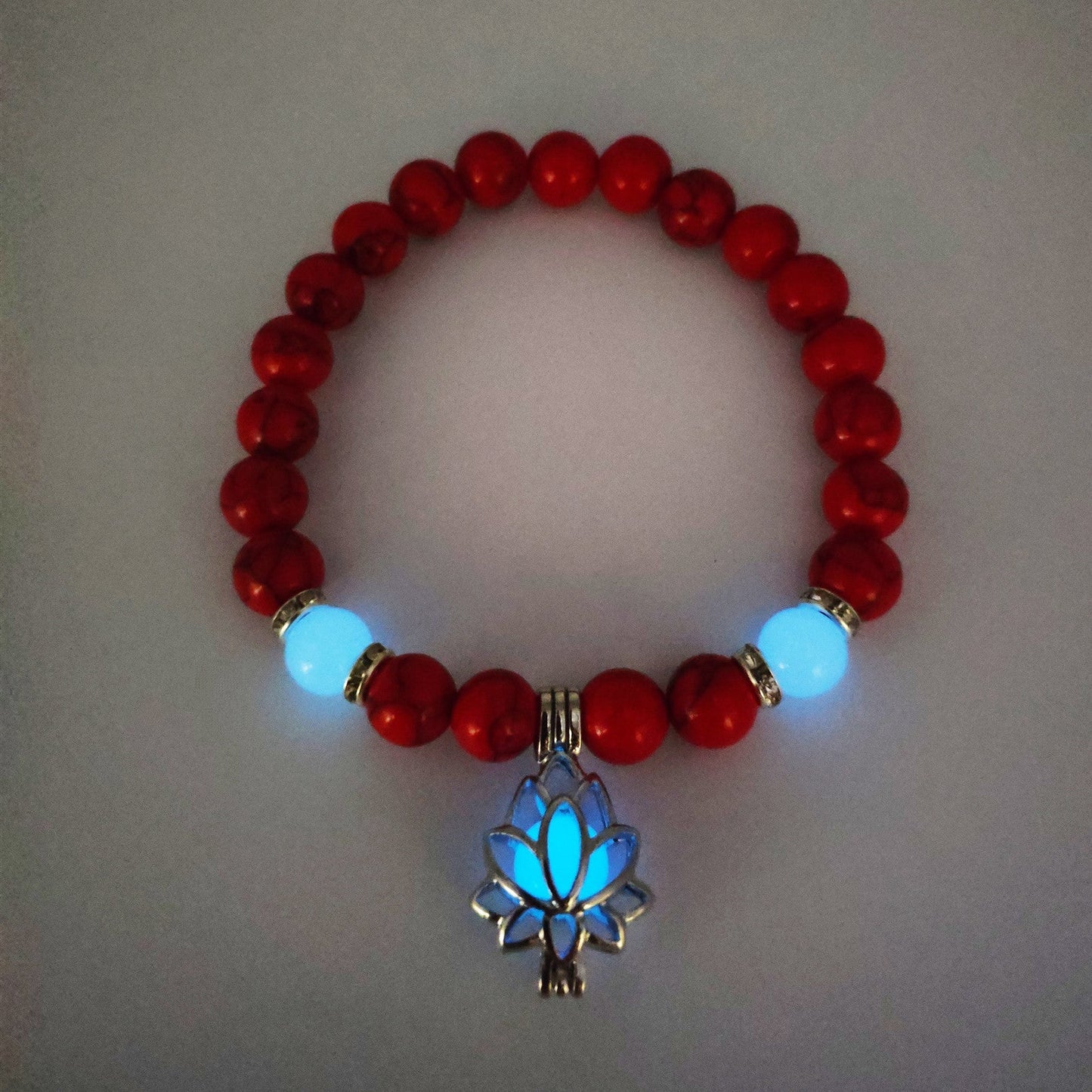 Energy Luminous Lotus Natural Stone Bracelet Yoga Healing Luminous Glow In The Dark Charm Beads Bracelet For Men Women Prayer Buddhism - NOMAN STORE LLC