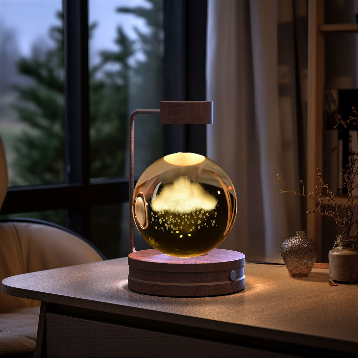 Crystal Ball Cosmic Dinosaur Indoor Night Light USB Power Warm Bedside Light Birthday Gift Night Lamp - NOMAN STORE LLC