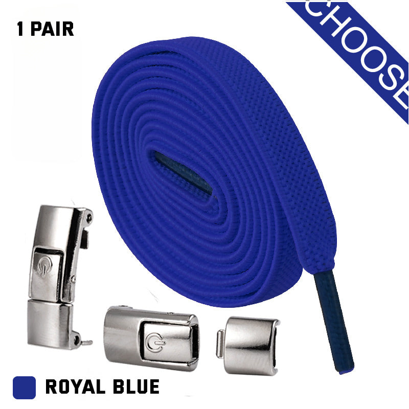 Press Lock Shoelaces Without Ties Elastic Laces Sneaker 8MM Widened Flat No Tie Shoe Laces Kids Shoelace For Shoes - NOMAN STORE LLC