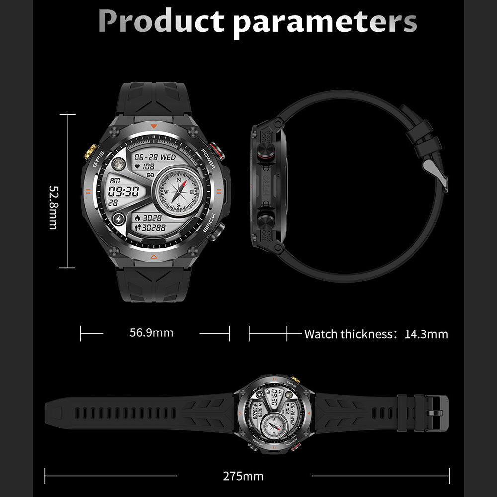 SENBONO GPS Smart Watch Men 1.45'' HD Screen Built-In GPS Altimeter Barometer Compass AI Voice Compatible With Android & IPhone - NOMAN STORE LLC