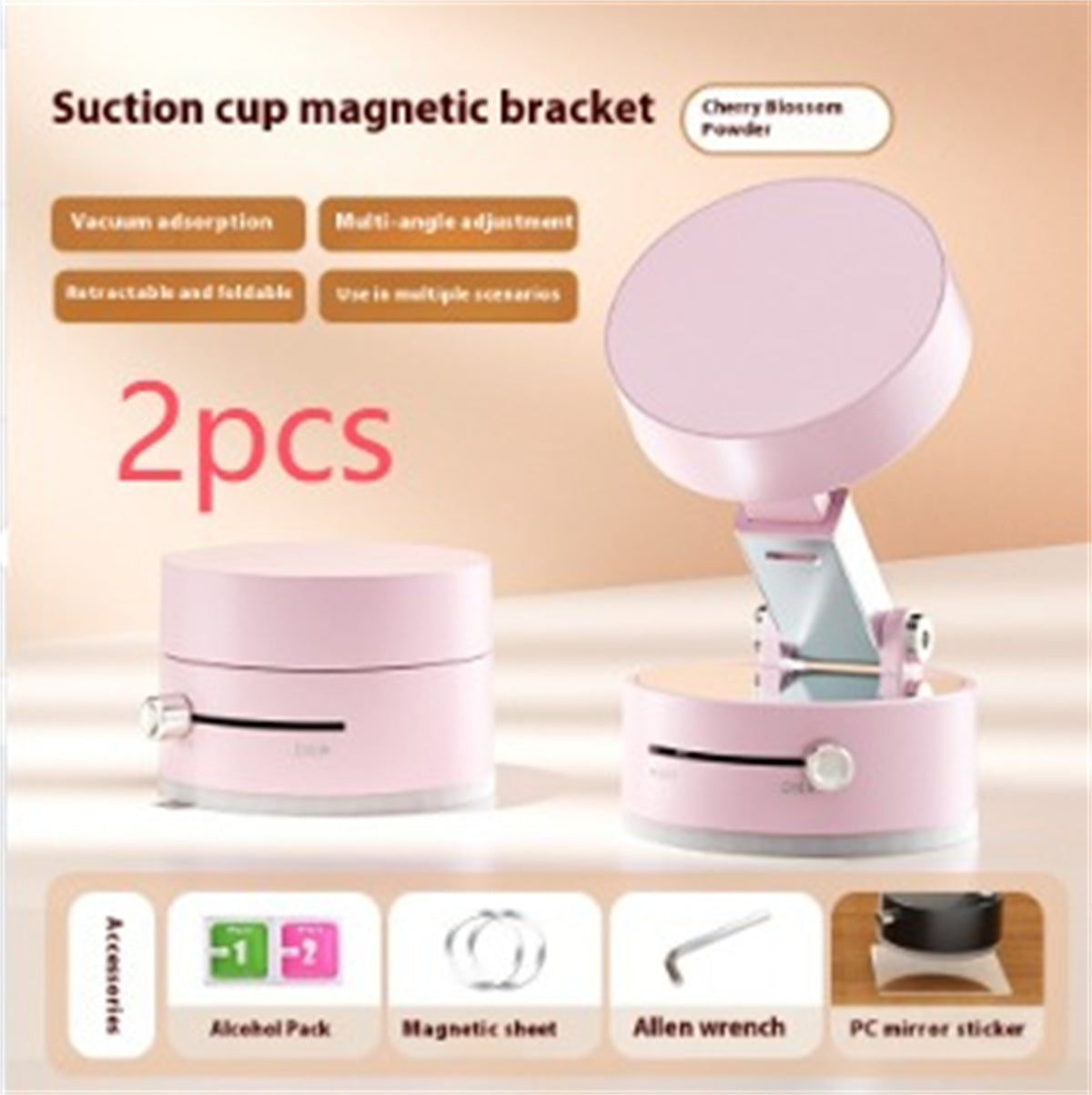 Foldable Magnetic Vacuum Car Phone Holder Foldable Suction Cup With Suction Cup Hands-Free Navigation For Smart Phone - NOMAN STORE LLC