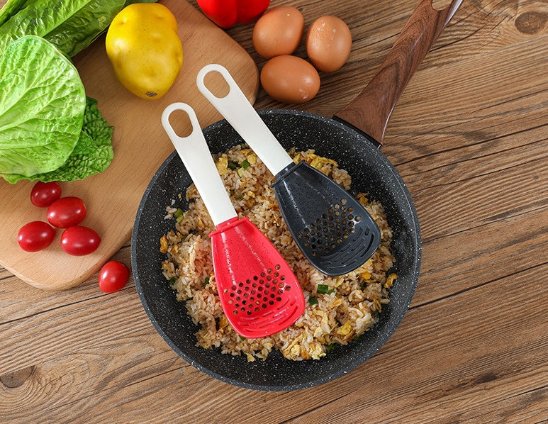 Multifunctional Slotted Spoon Grinding Cooking Spoon Mashed Auxiliary Food Ginger Garlic Spoon Press Potatoe Stir-frying Spatula Kitchen Gadget - NOMAN STORE LLC