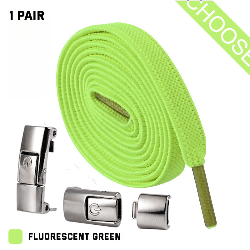 Press Lock Shoelaces Without Ties Elastic Laces Sneaker 8MM Widened Flat No Tie Shoe Laces Kids Shoelace For Shoes - NOMAN STORE LLC