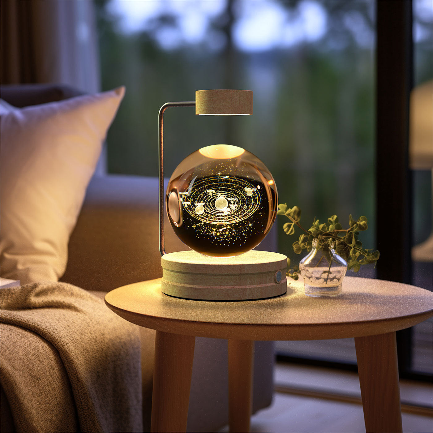 Crystal Ball Cosmic Dinosaur Indoor Night Light USB Power Warm Bedside Light Birthday Gift Night Lamp - NOMAN STORE LLC