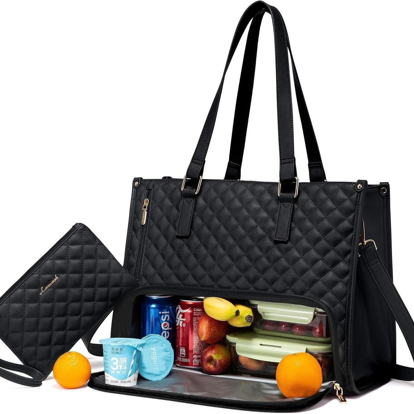 Convenient Commute New Lunch Bag Women's Insulated Lunch Box Women's Leak-proof Large Purse Diagonal Computer Storage - NOMAN STORE LLC
