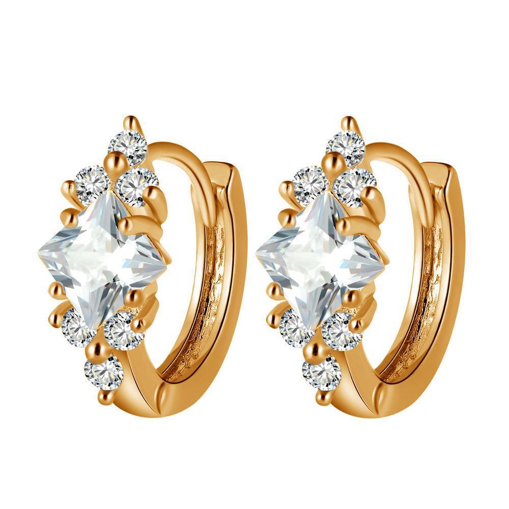 European And American Personalized Square Zircon Earrings - NOMAN STORE LLC