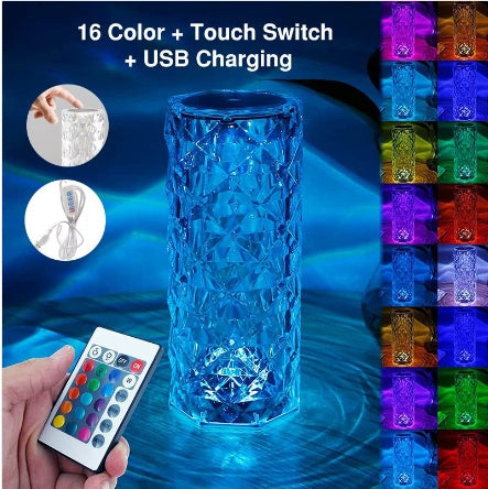 Creative Crystal Diamond Table Lamp Rechargeable Acrylic Bedroom Bedside - NOMAN STORE LLC