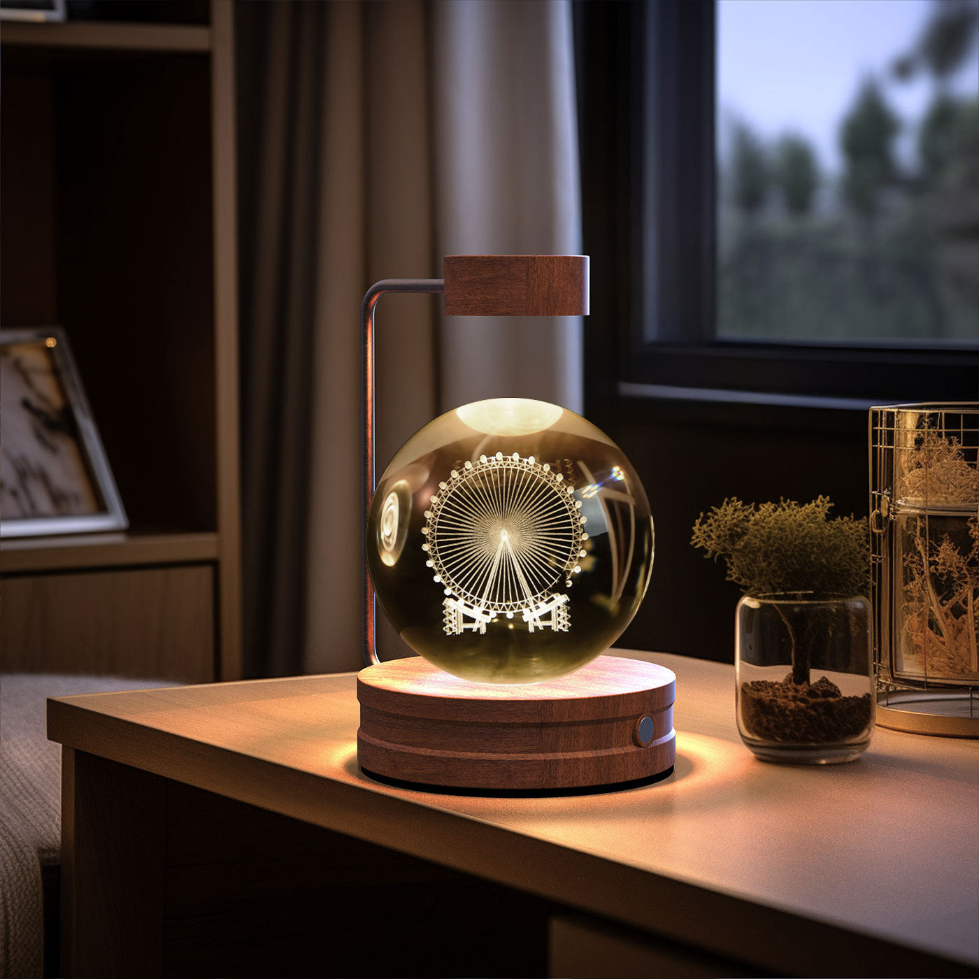 Crystal Ball Cosmic Dinosaur Indoor Night Light USB Power Warm Bedside Light Birthday Gift Night Lamp - NOMAN STORE LLC