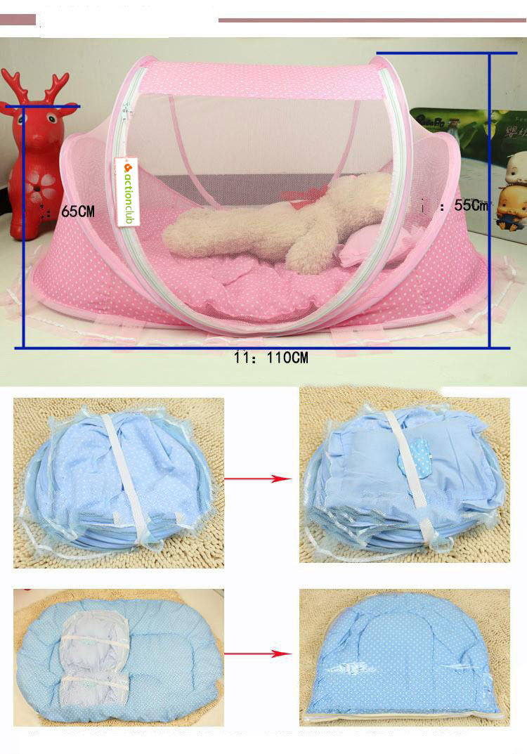 Foldable Baby Bed Net With Pillow Net 2pieces Set - NOMAN STORE LLC