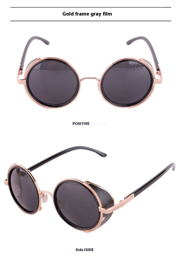 Round Retro Sunglasses Fashion UV Protection Sunglasses - NOMAN STORE LLC