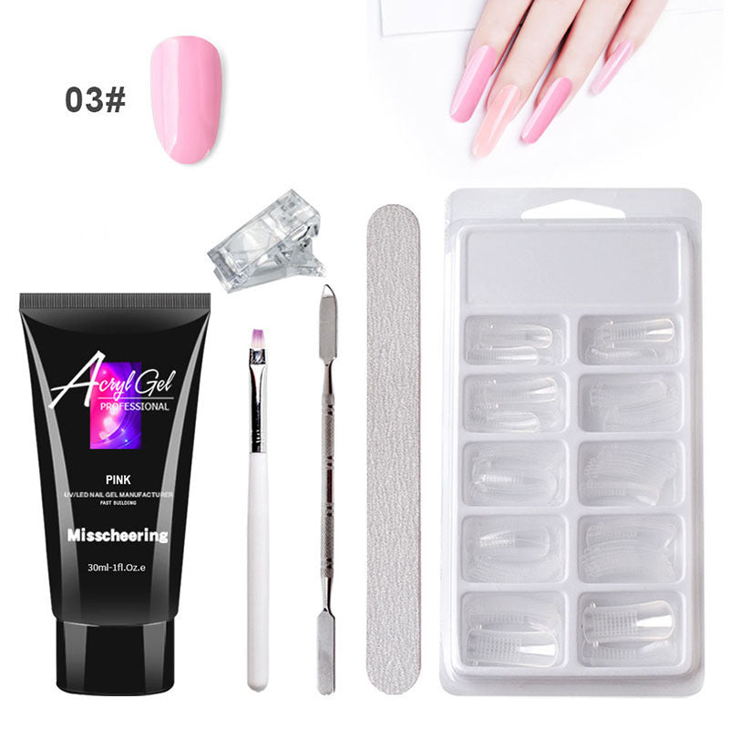 Painless Extension Gel Nail Art Without Paper Holder Quick Model Painless Crystal Gel Set - NOMAN STORE LLC