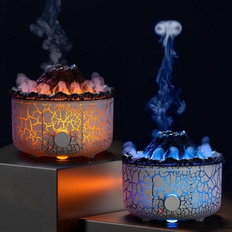 New Creative Volcano Humidifier Aromatherapy Machine Spray Jellyfish Air Flame Humidifier Diffuser - NOMAN STORE LLC