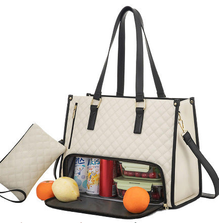 Convenient Commute New Lunch Bag Women's Insulated Lunch Box Women's Leak-proof Large Purse Diagonal Computer Storage - NOMAN STORE LLC
