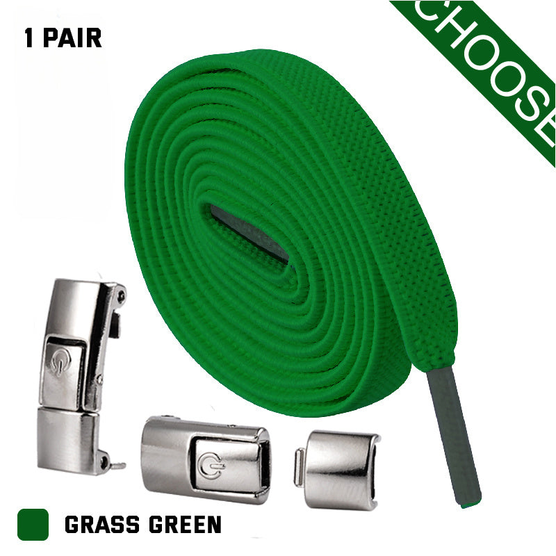 Press Lock Shoelaces Without Ties Elastic Laces Sneaker 8MM Widened Flat No Tie Shoe Laces Kids Shoelace For Shoes - NOMAN STORE LLC