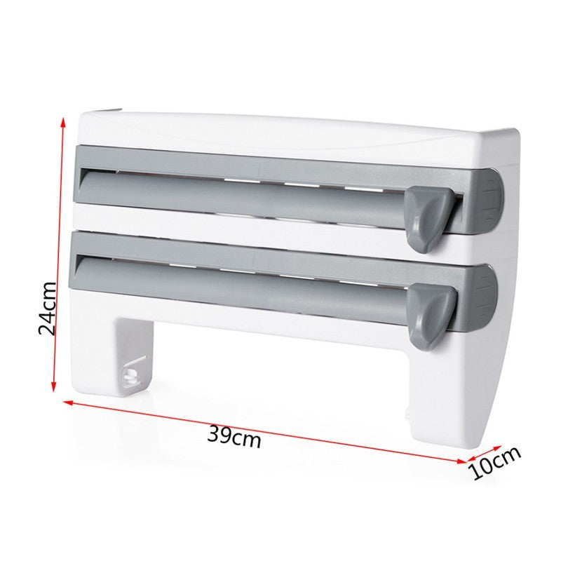 4-In-1 Kitchen Roll Holder Dispenser Kitchen Foil Film Wrap Tissue Paper 4 IN 1 Kitchen Roll Holder Dispenser - NOMAN STORE LLC
