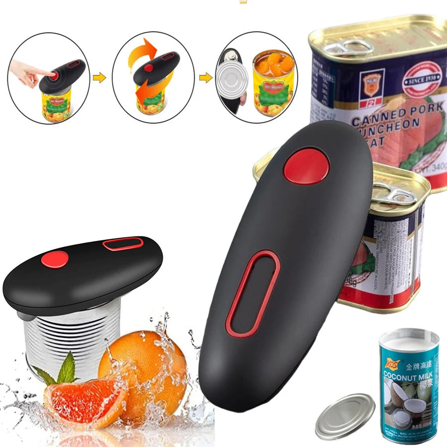 Electric Can Opener Automatic Jar Bottle Can Machine One Touch Portable Kitchen Hand Free Opening Opener Tool Gadgets - NOMAN STORE LLC