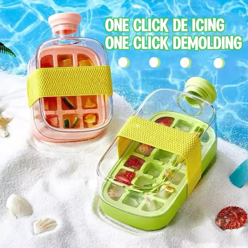 One-Click Molding Cooling Cup,Instant Ice Maker,Zero-Contact Design,Straw Included,Curling Mold,Portable & Stylish Chilled Drink - NOMAN STORE LLC