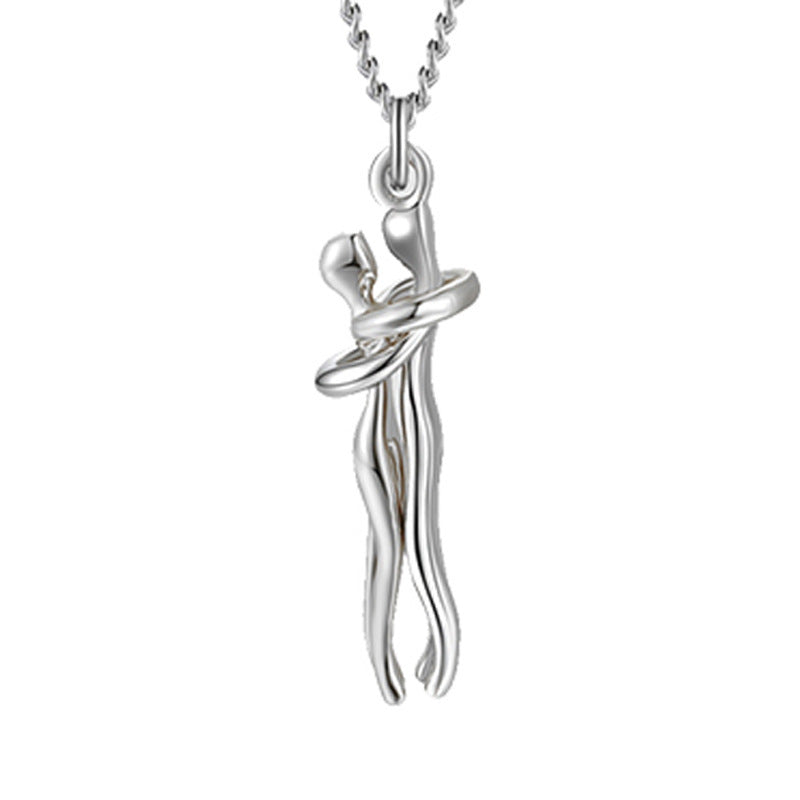 Love Hug Necklace Unisex Men Women Couple Jewelry Simple Temperament Clavicle Chain Valentines Day Lover Gift - NOMAN STORE LLC