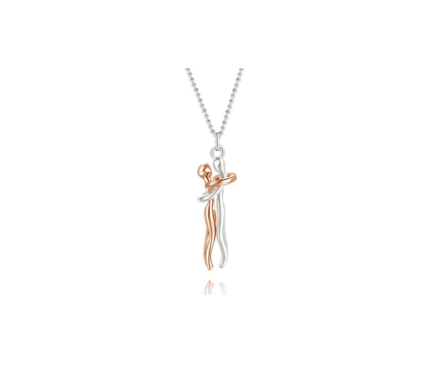 Love Hug Necklace Unisex Men Women Couple Jewelry Simple Temperament Clavicle Chain Valentines Day Lover Gift - NOMAN STORE LLC