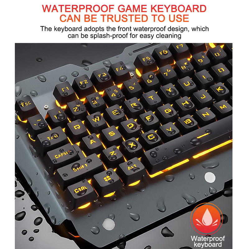 ErgonomicWired Gaming Keyboard with RGB Backlight Phone Holder - NOMAN STORE LLC