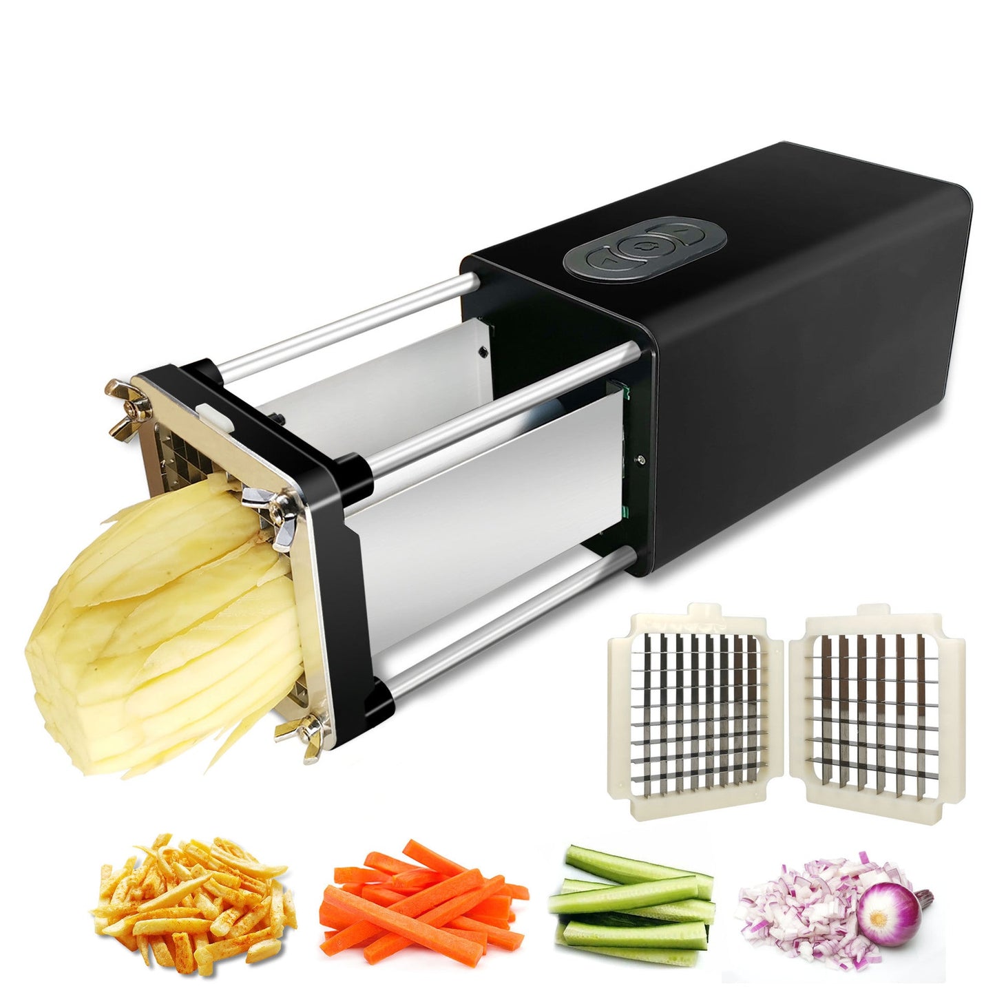 Kitchen Gadget Electric French Fry Cutter With Blades Stainless Steel Vegetable Potato Carrot For Commercial Household - NOMAN STORE LLC