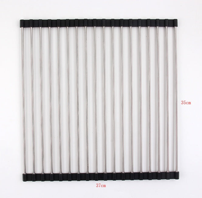 Folding Kitchen Drain Sink Rack Stainless Steel - NOMAN STORE LLC