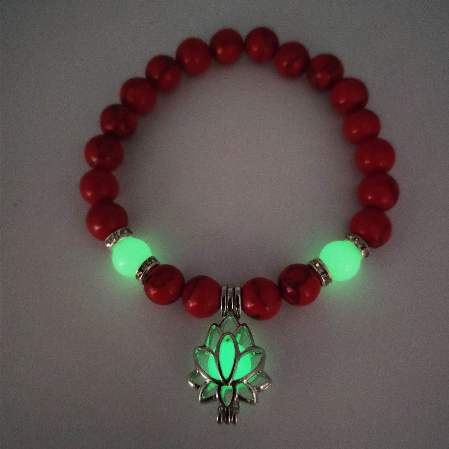 Energy Luminous Lotus Natural Stone Bracelet Yoga Healing Luminous Glow In The Dark Charm Beads Bracelet For Men Women Prayer Buddhism - NOMAN STORE LLC
