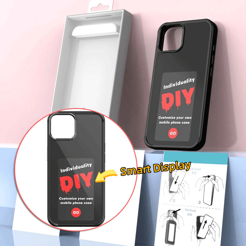 E-ink Screen Phone Case Unlimited Screen Projection Personalized Phone Cover Battery Free New Designer Luxury Phone Case - NOMAN STORE LLC