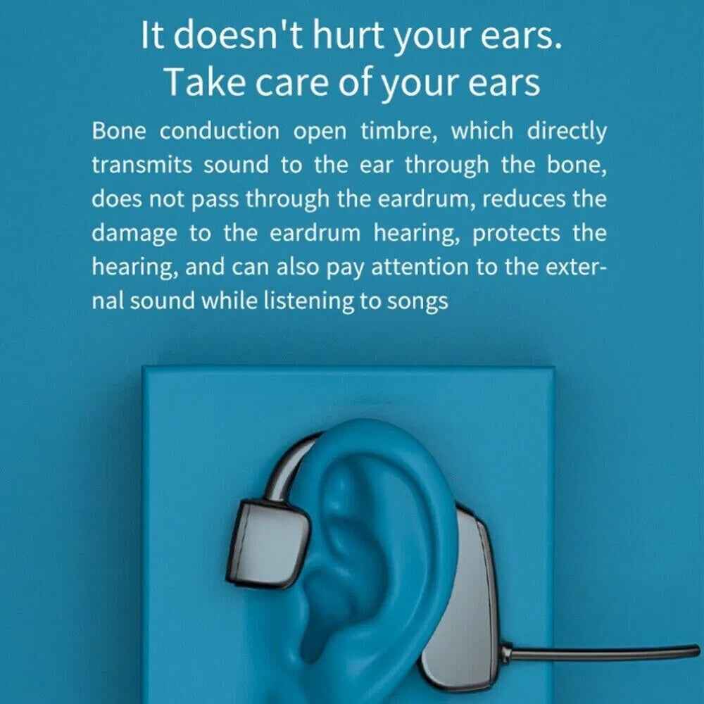 Bone Conduction Headphones Bluetooth 5.1 Wireless Headset Earbuds Outdoor Sport - NOMAN STORE LLC