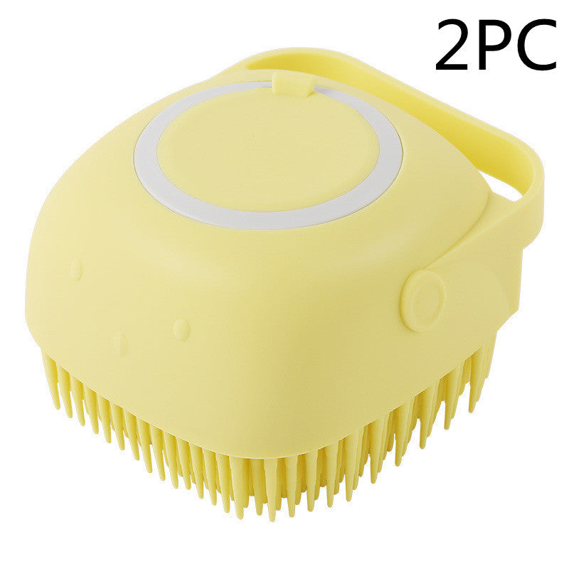 Silicone Dog Bath Massage Gloves Brush Pet Cat Bathroom Cleaning Tool Comb Brush For Dog Can Pour Shampoo Dog Grooming Supplies - NOMAN STORE LLC