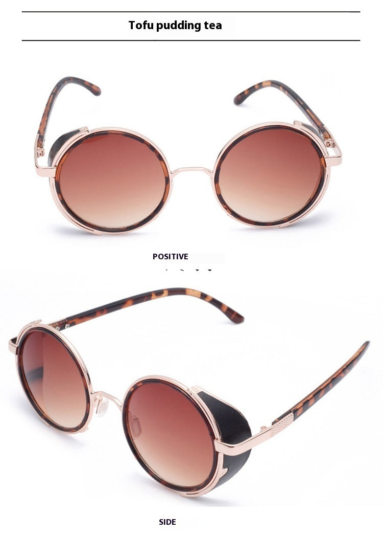 Round Retro Sunglasses Fashion UV Protection Sunglasses - NOMAN STORE LLC