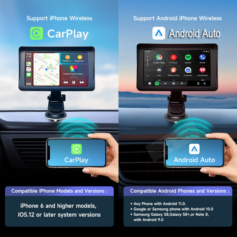 7 IPS Car Smart Screen Wireless Carplay Auto Mobile Phone Projection Screen Navigation - NOMAN STORE LLC