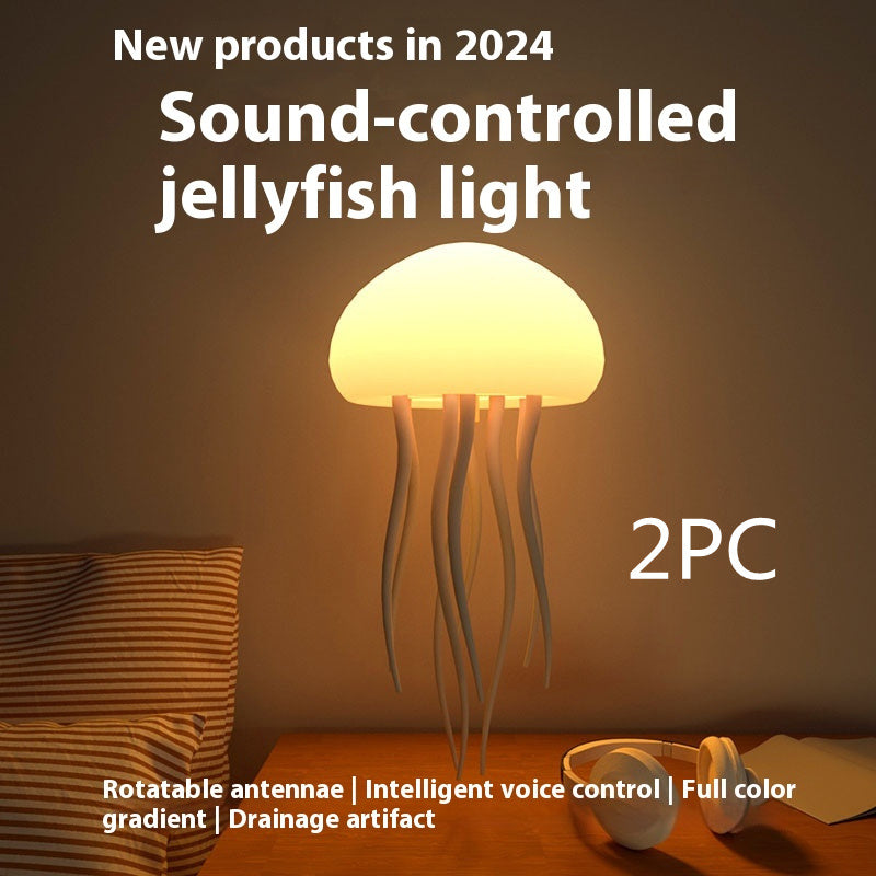 Jellyfish Mood Lamp LED Jellyfish Night Light Portable Jellyfish Lamp Jellyfish Decorations Smart Table Lamp For Bedside Desk - NOMAN STORE LLC