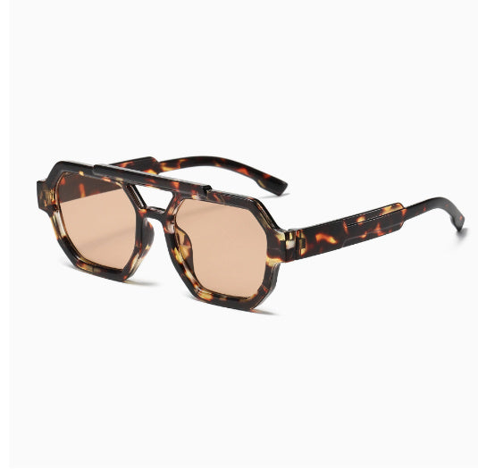 Polygon Double Beam Sunglasses Pilot Sunshade Sunglasses - NOMAN STORE LLC