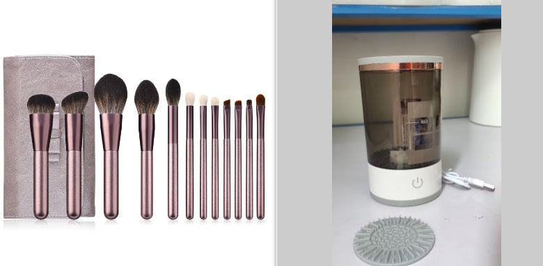 Women Eye Shadow Brush Cleaning Tool Portable Electric Makeup Brush Cleaner Machine With USB Charging Automatic Cosmetic Brush - NOMAN STORE LLC