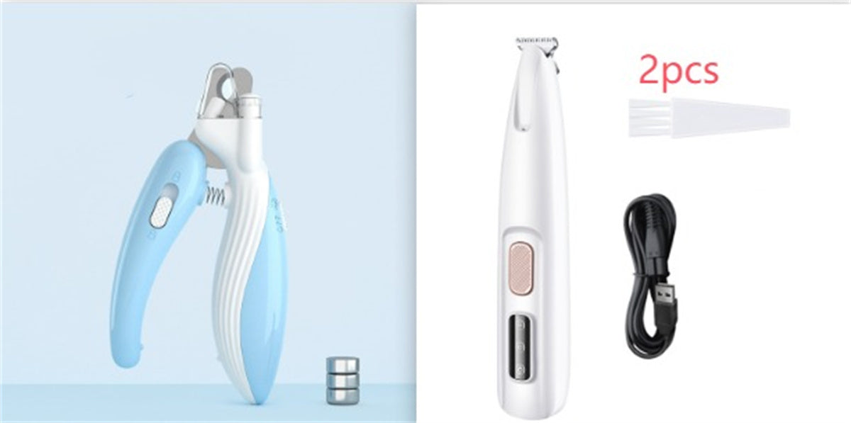 Pets Dog Paw Trimmer With LED Light Fully Waterproof Pet Hair Trimmer With LED Display Dog Clippers For Grooming Widen Blade - NOMAN STORE LLC