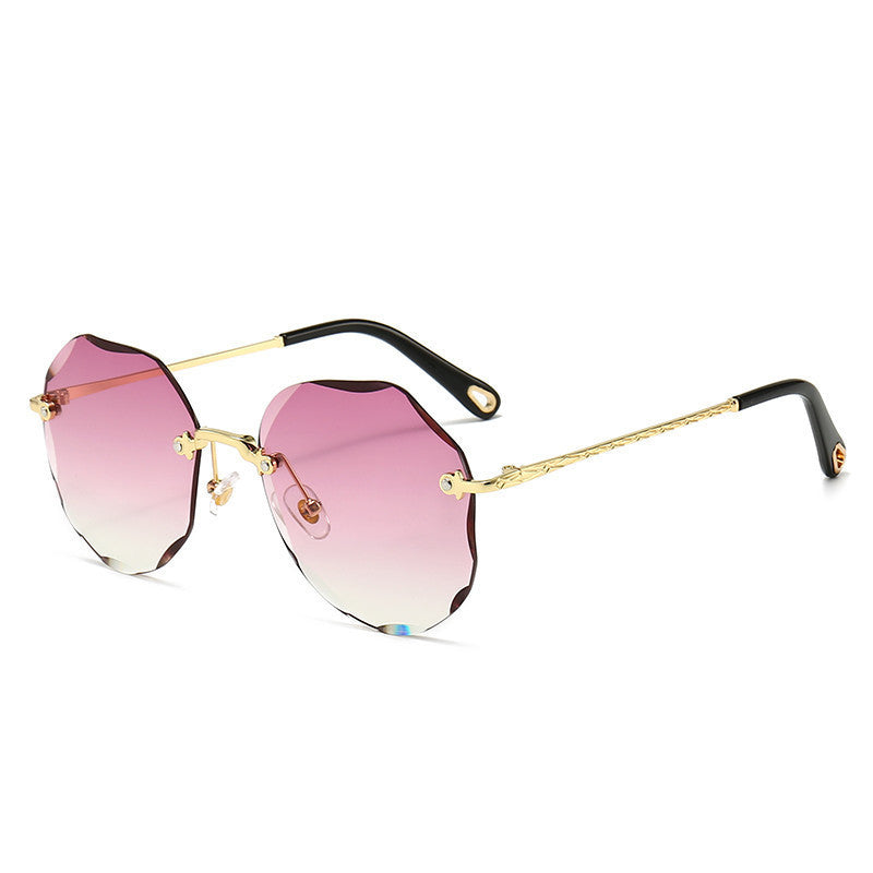 Polygonal Sunglasses Women Rimless Trimmed Sunglasses - NOMAN STORE LLC
