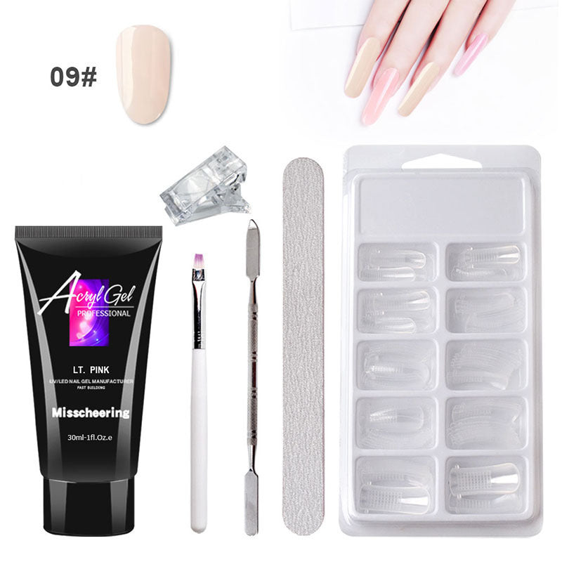 Painless Extension Gel Nail Art Without Paper Holder Quick Model Painless Crystal Gel Set - NOMAN STORE LLC