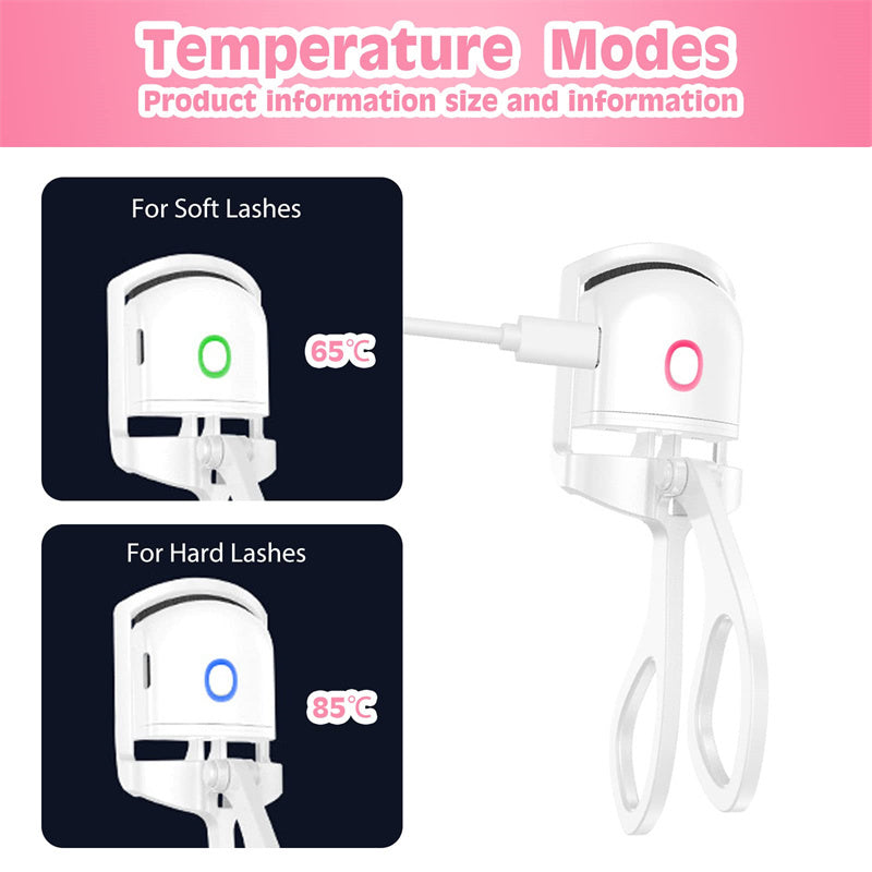 Heated Eyelash Curler Electric Temperature Control Mini Eyelash Curler Electric Portable Charging - NOMAN STORE LLC