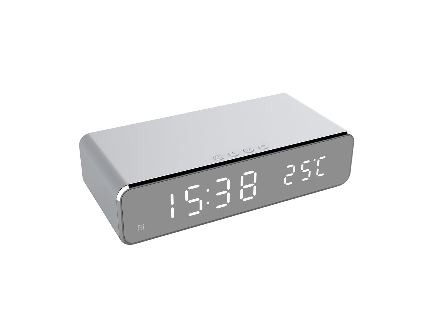LED Electric Alarm Clock With Wireless Charger Desktop Digital Despertador Thermometer Clock HD Mirror Clock Watch Table Decor - NOMAN STORE LLC