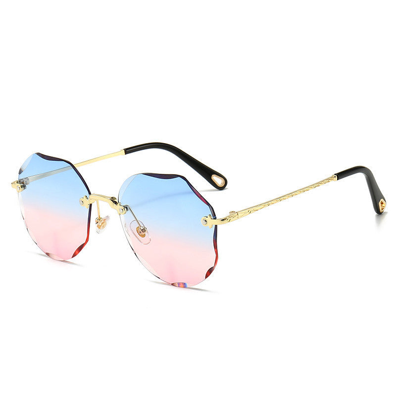 Polygonal Sunglasses Women Rimless Trimmed Sunglasses - NOMAN STORE LLC