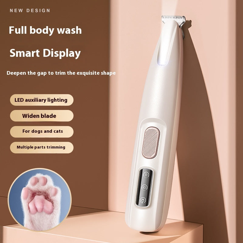 Pets Dog Paw Trimmer With LED Light Fully Waterproof Pet Hair Trimmer With LED Display Dog Clippers For Grooming Widen Blade - NOMAN STORE LLC