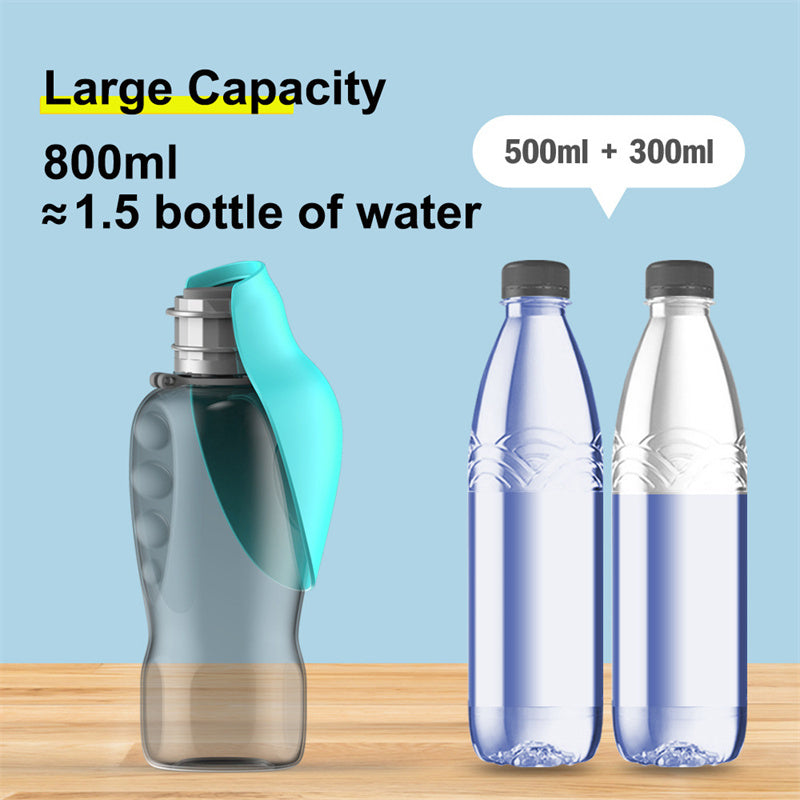 800ml Dogs Water Bottle Portable High Capacity Leakproof Pet Foldable Drinking Bowl Golden Retriever Outdoor Walking Supplies Pet Products - NOMAN STORE LLC
