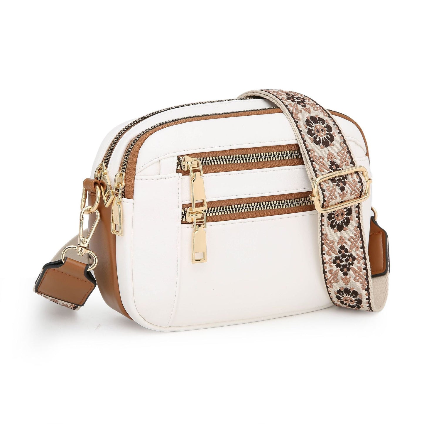 Ladies' Small Square Bag Two-tone Leather Crossbody Bag Large-capacity PU Crossbody Wallet Multi-functional For Women's Bag - NOMAN STORE LLC