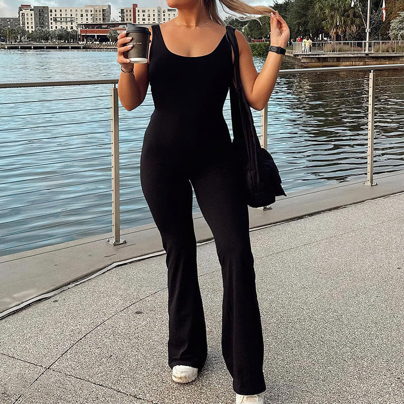 Slim Fit Hip Raise Jumpsuit Sexy Backless Exercise Yoga Clothes - NOMAN STORE LLC