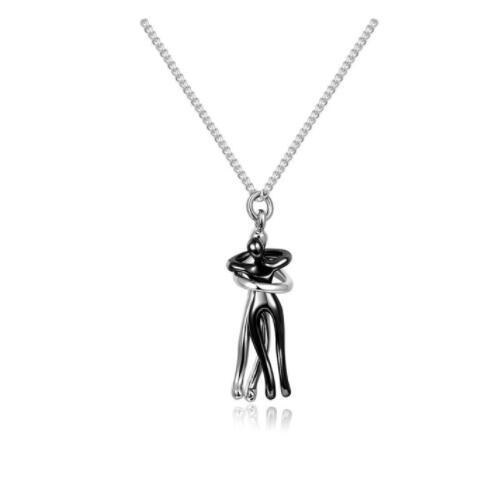 Love Hug Necklace Unisex Men Women Couple Jewelry Simple Temperament Clavicle Chain Valentines Day Lover Gift - NOMAN STORE LLC