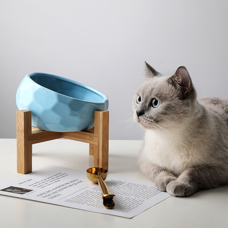Pet bowl oblique mouth cat bowl food bowl dog bowl method bucket food bowl - NOMAN STORE LLC