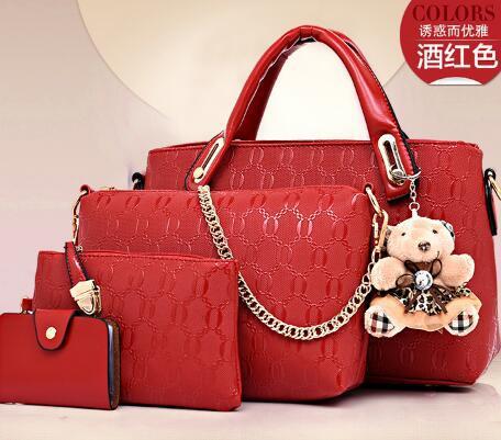 new Korean fashion handbags embossed four piece ladies bag shoulder diagonal handbag - NOMAN STORE LLC