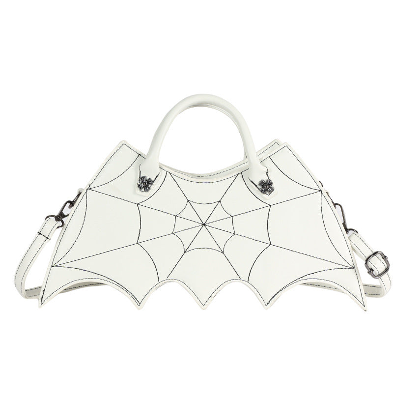 Halloween Spider Web Shoulder Bag – Batgirl-Inspired PU Crossbody Handbag - Noman Store LLC